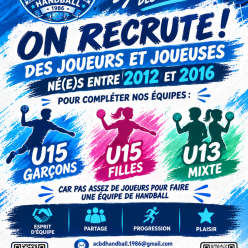Recherche de joueuses et joueurs